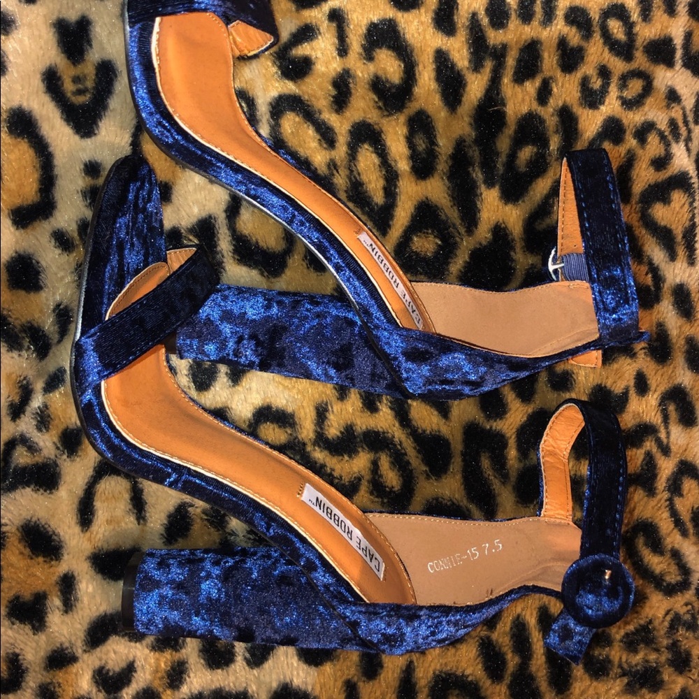 Blue Velvet Heels